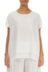 Layered Off White Textured Silk Blouse 1