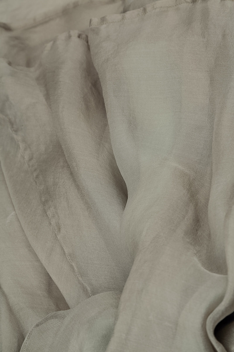 Layered Olive Grey Silk Chiffon Skirt