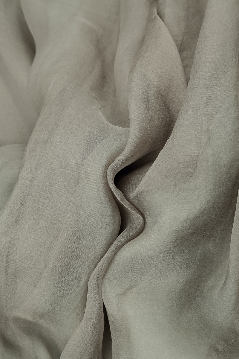 Layered Olive Grey Silk Chiffon Skirt