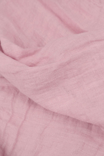 Layered Powder Pink Gauze Linen Blouse 4