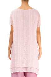 Layered Powder Pink Light Silk Tunic 2