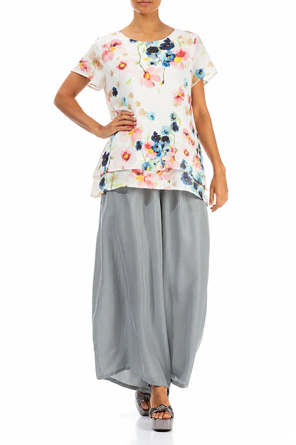 Layered Primrose Silk Bamboo Blouse