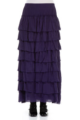 Layered Royal Purple Silk Bamboo Skirt 1