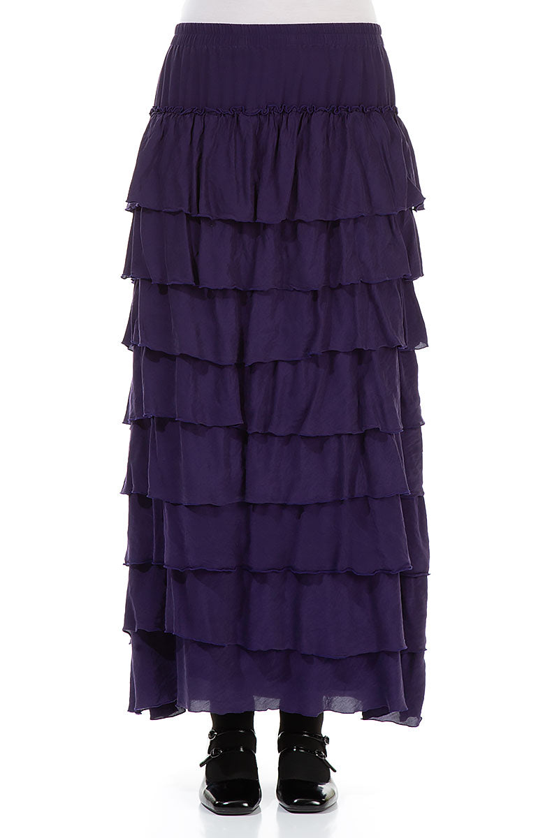 Layered Royal Purple Silk Bamboo Skirt 1