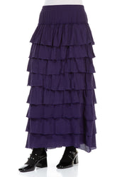 Layered Royal Purple Silk Bamboo Skirt 3