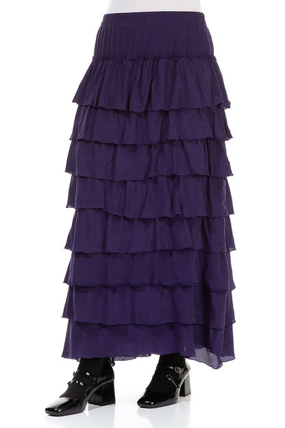 Layered Royal Purple Silk Bamboo Skirt 3