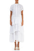 Layered Ruffles White Linen Dress 1