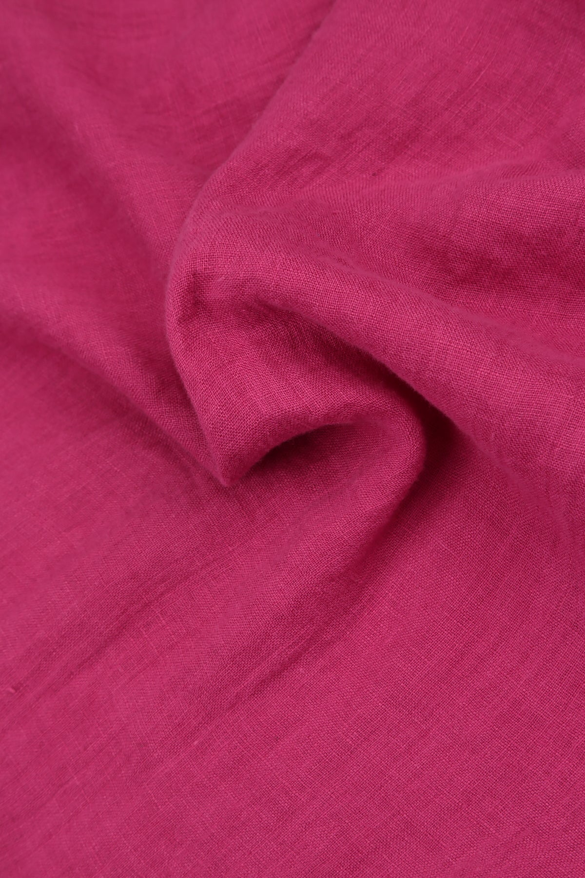 Layered Short Sleeves Fuchsia Gauze Linen Blouse 5