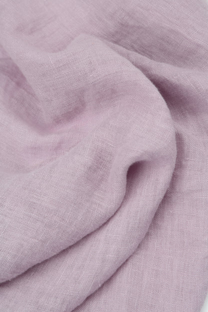 Layered Short Sleeves Lilac Gauze Linen Blouse 5