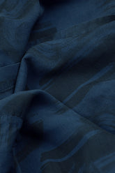 Layered Side Navy Paintwave Silk Bamboo Dress 6