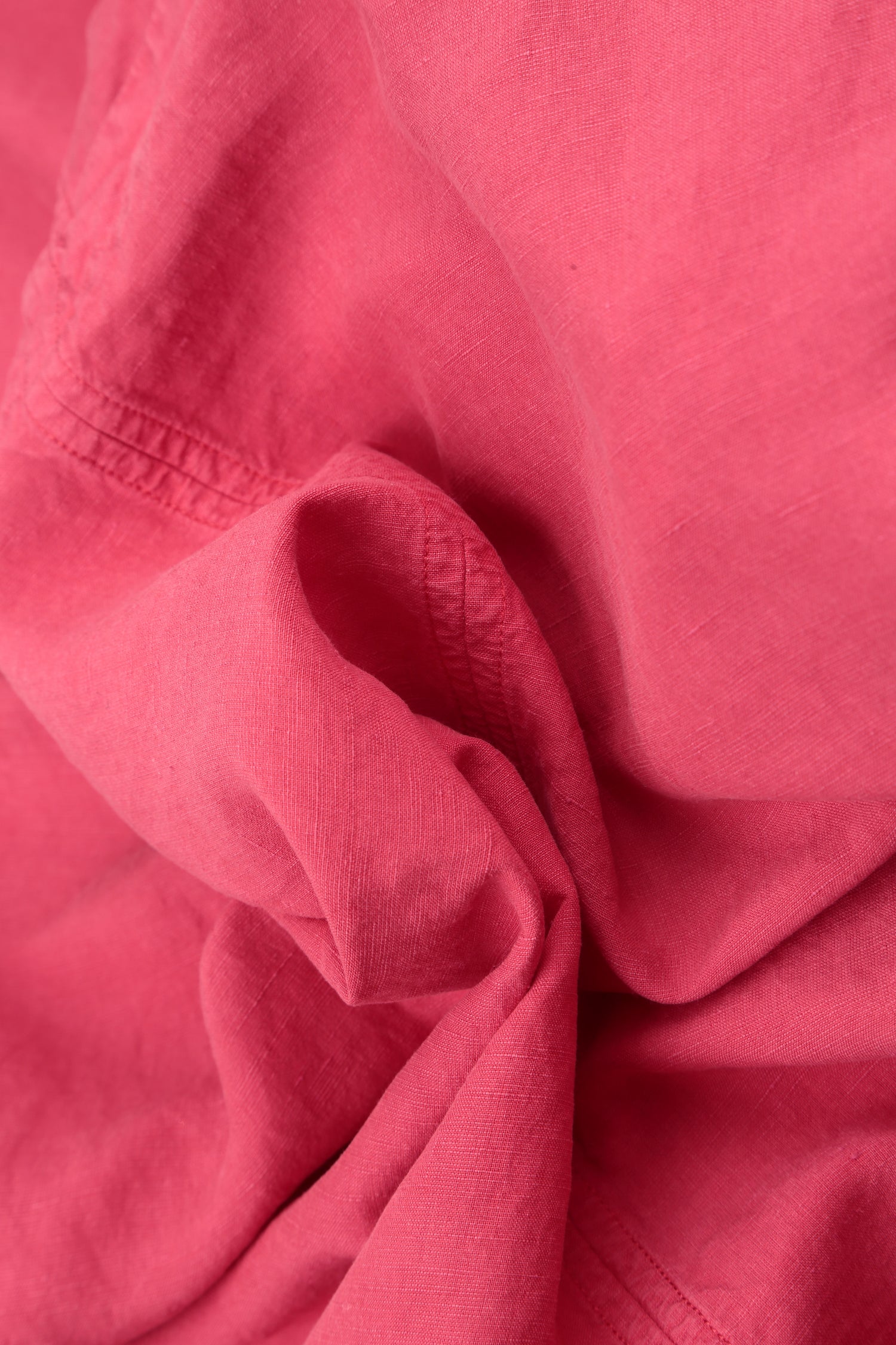 Layered Textured Hem Raspberry Silk Linen Blouse 5