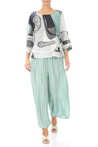 Layered Tumbled Stone Silk Cotton Blouse 4