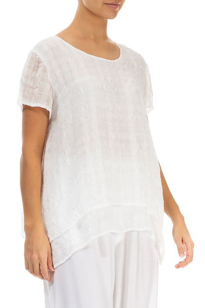Layered White Light Silk Blouse 3