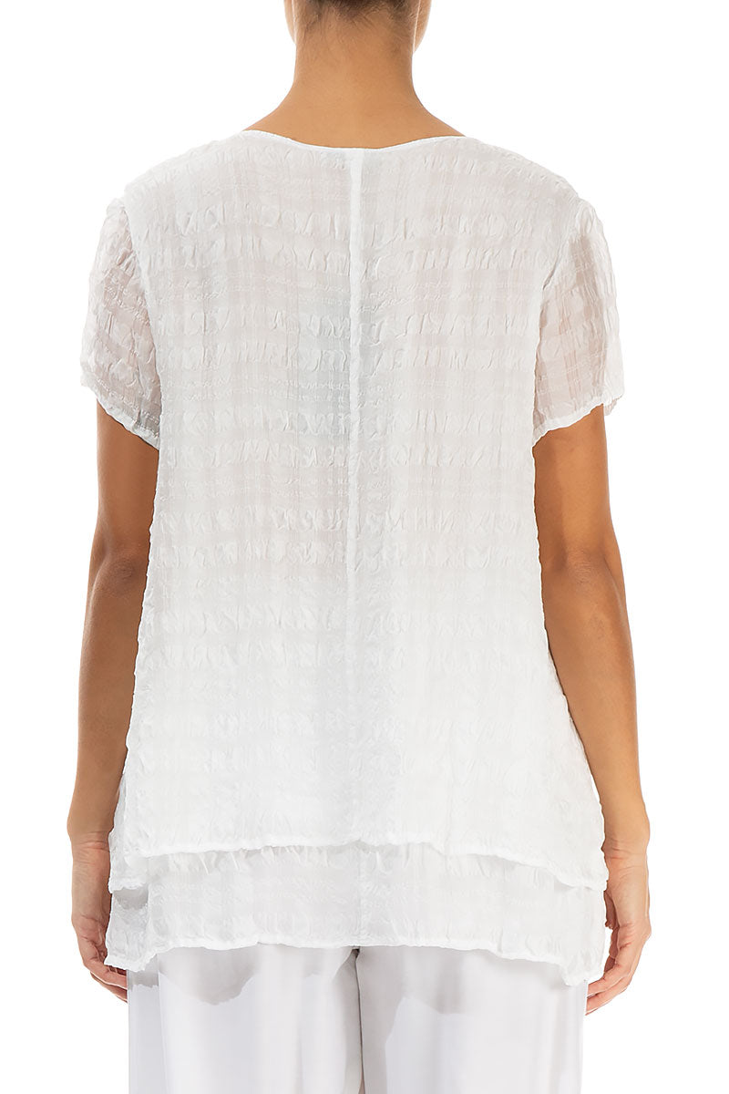 Layered White Light Silk Blouse 2