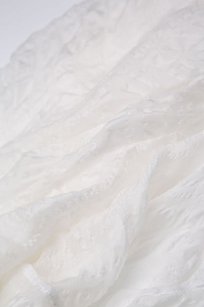 Layered White Textured Light Silk Dress 7