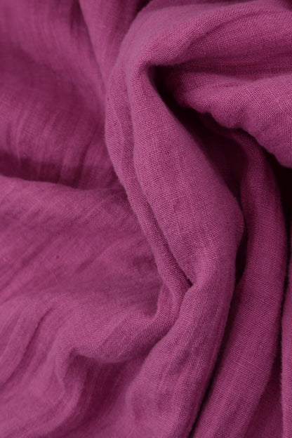 Layered Wild Berry Gauze Linen Dress 5