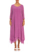 Layered Wild Berry Textured Light Silk Dress 1