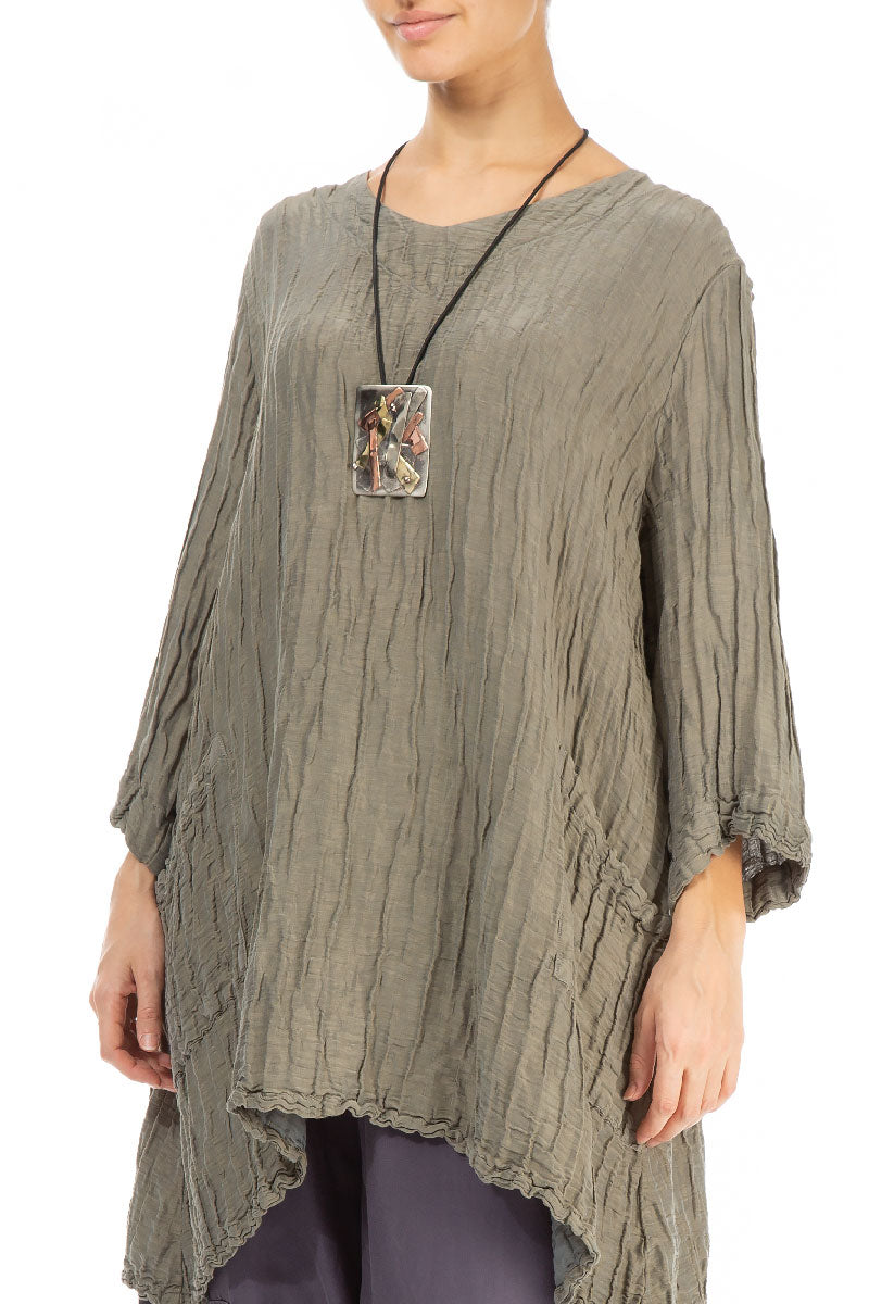 Layered Earth Metal Pendant Necklace 1