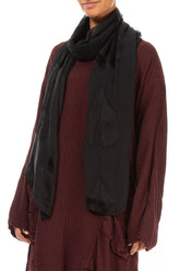 Devoré Leaves Black Silk Scarf 3