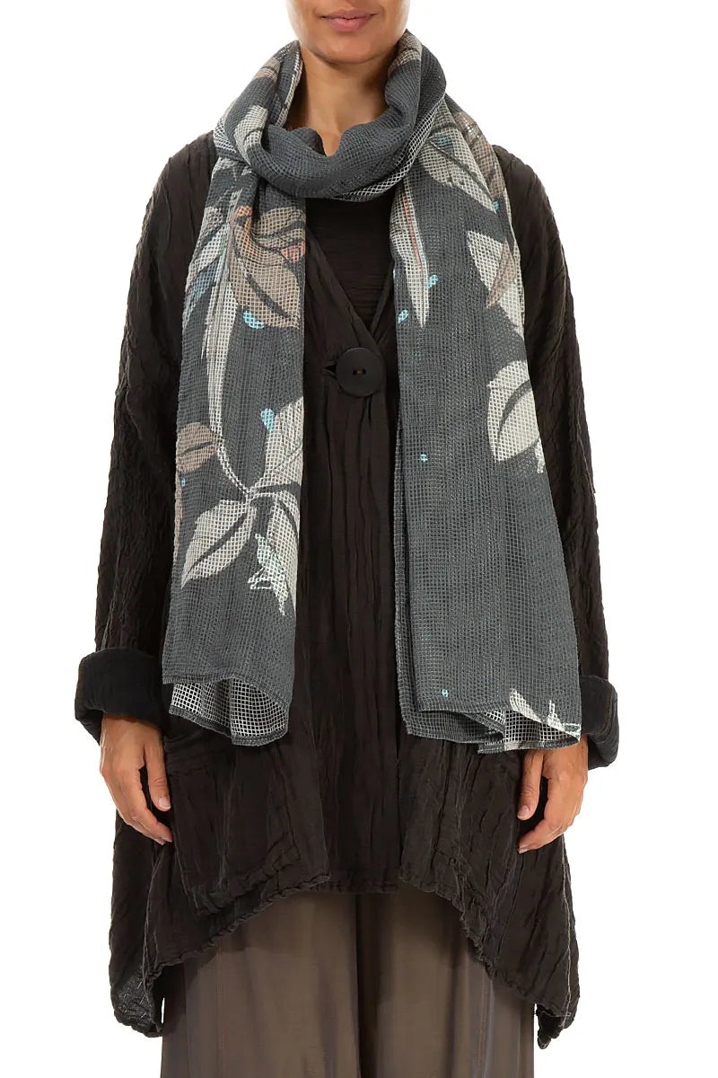 Leaves Mesh Silk Scarf 1