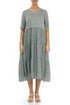 Lightweight Grey Sage Silk Dress 1