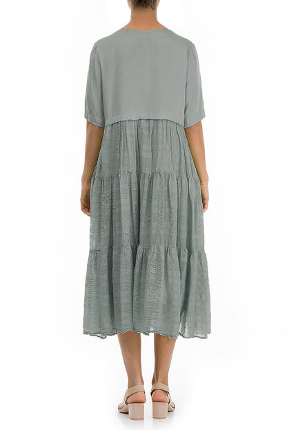 Lightweight Grey Sage Silk Dress 2