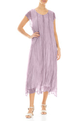 Lilac Crumpled Silk Chiffon Dress 4