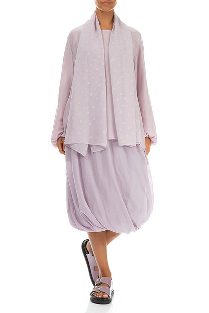 Lilac Light Dotty Silk Scarf 2