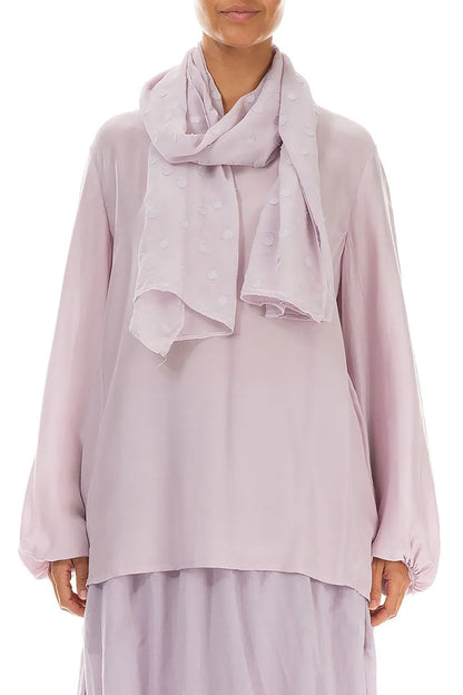 Lilac Light Dotty Silk Scarf 1