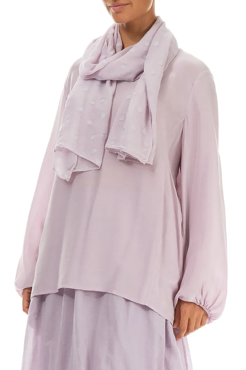 Lilac Light Dotty Silk Scarf 3