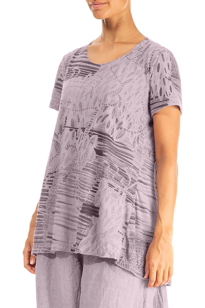 Lila Serenity Tunika-Top aus Baumwolljersey