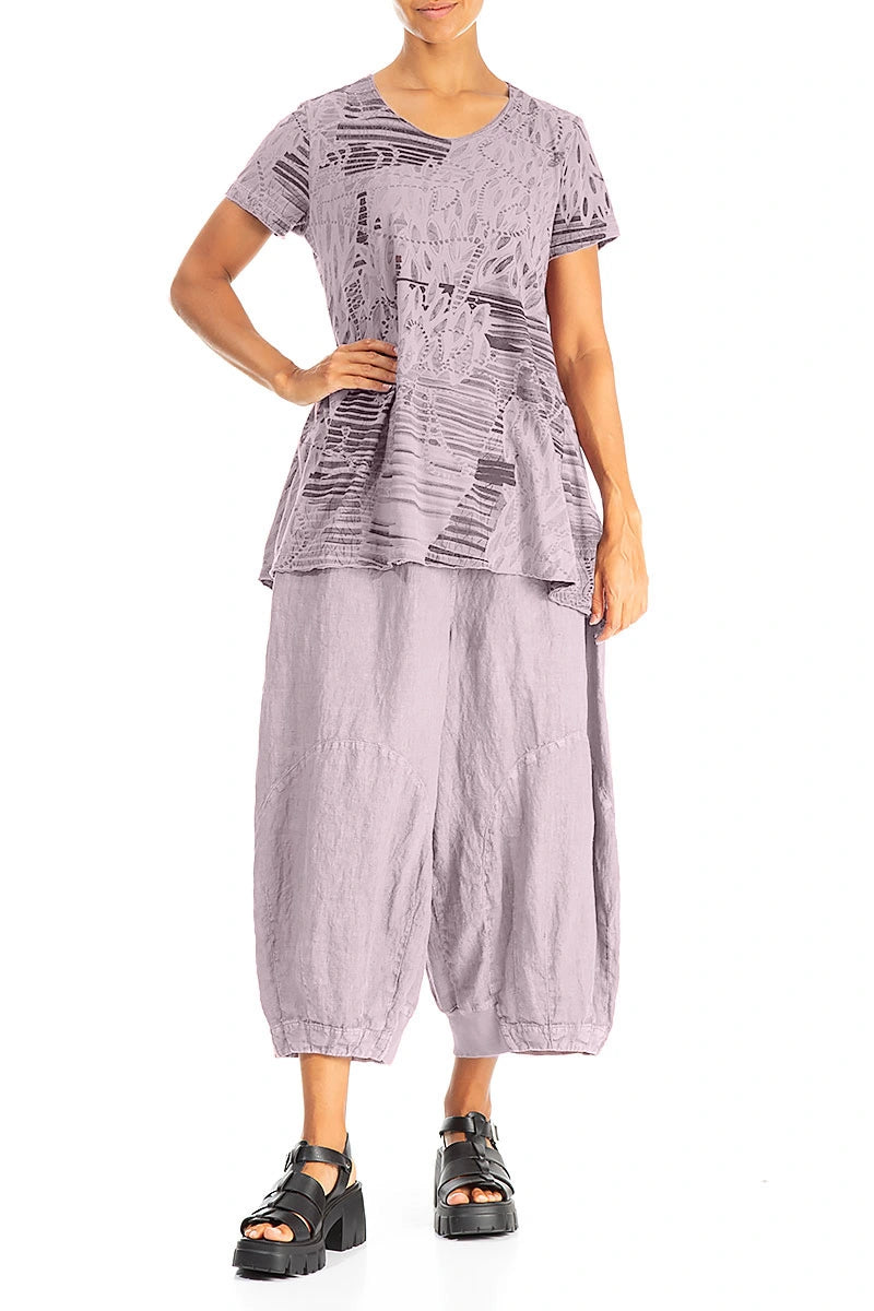 Lila Serenity Tunika-Top aus Baumwolljersey