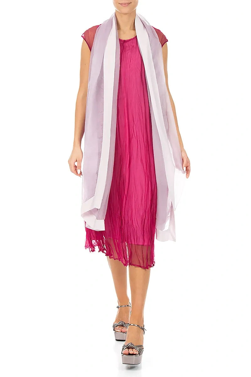 Lilac Silk Chiffon Scarf 2