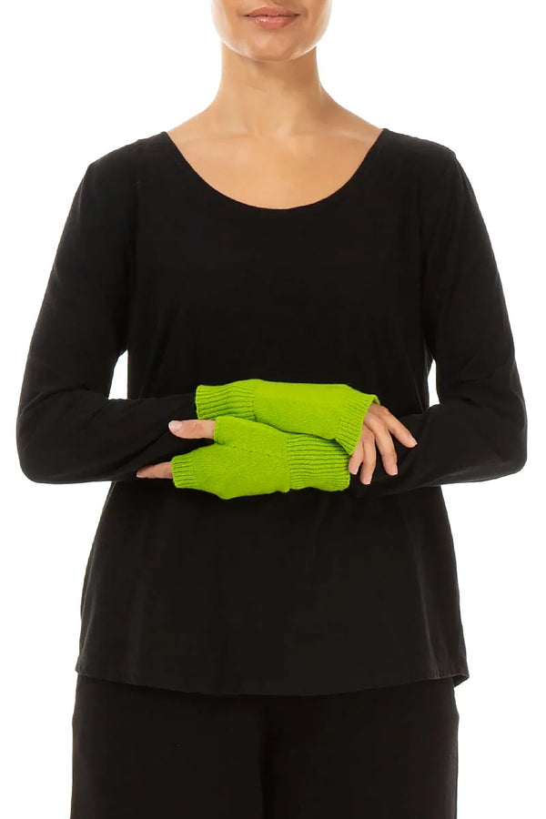 Lime Green Soft Wool Arm Warmers