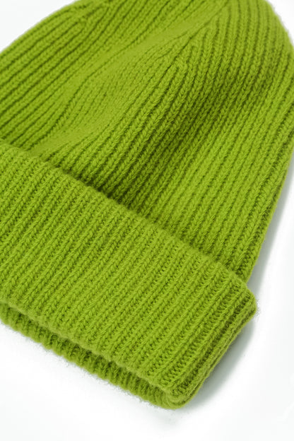 Lime Green Soft Wool Beanie Hat