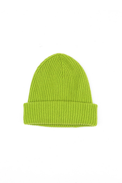 Lime Green Soft Wool Beanie Hat