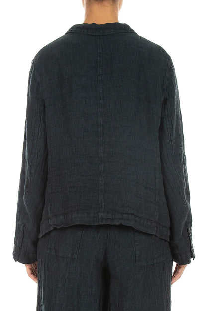 Lined Slate Mélange Linen Jacket 2