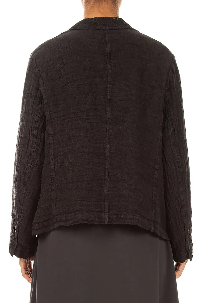 Lined Truffle Brown Mélange Linen Jacket 2