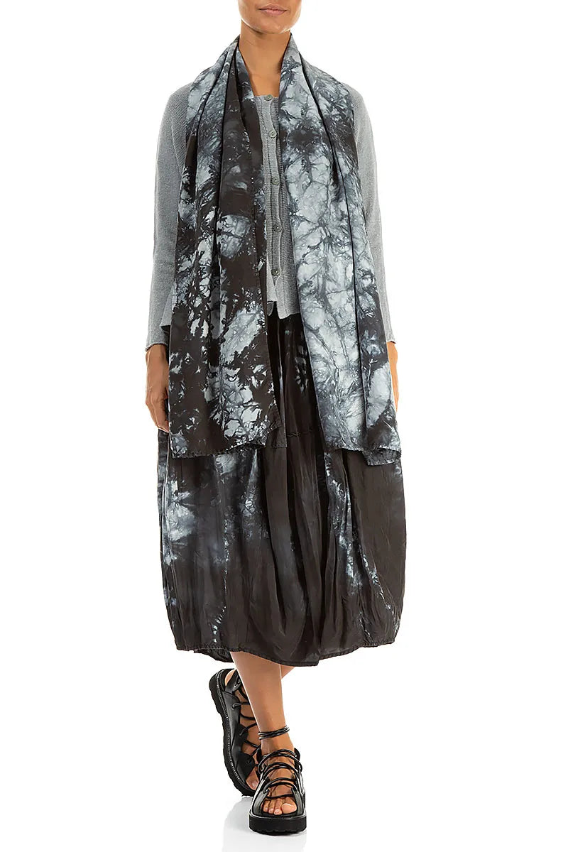 Liquid Charcoal Pure Silk Scarf