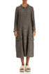 Long Buttonline Beige Mélange Linen Jacket 1