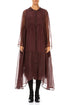 Long Merlot Silk Chiffon Jacket 1