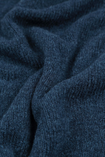 Long Open Blue Wool Cardigan
