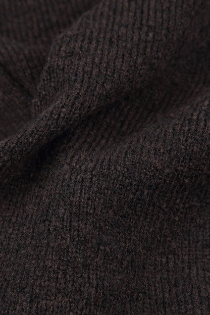 Long Open Chocolate Wool Cardigan