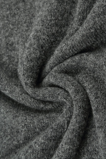Gilet long ouvert en laine grise