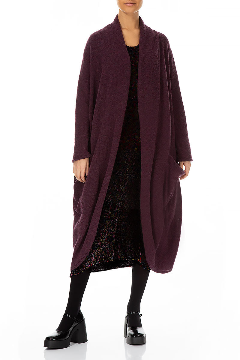 Long Open Mulberry Wool Cardigan 4