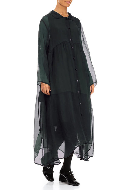 Long Peacock Silk Chiffon Jacket 3