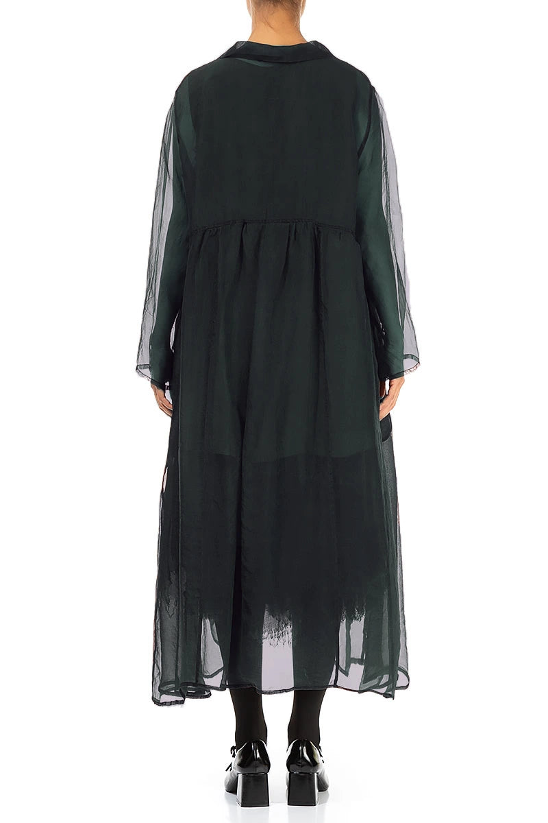 Long Peacock Silk Chiffon Jacket 2