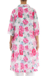 Long Peony Blossom Linen Shirt 2