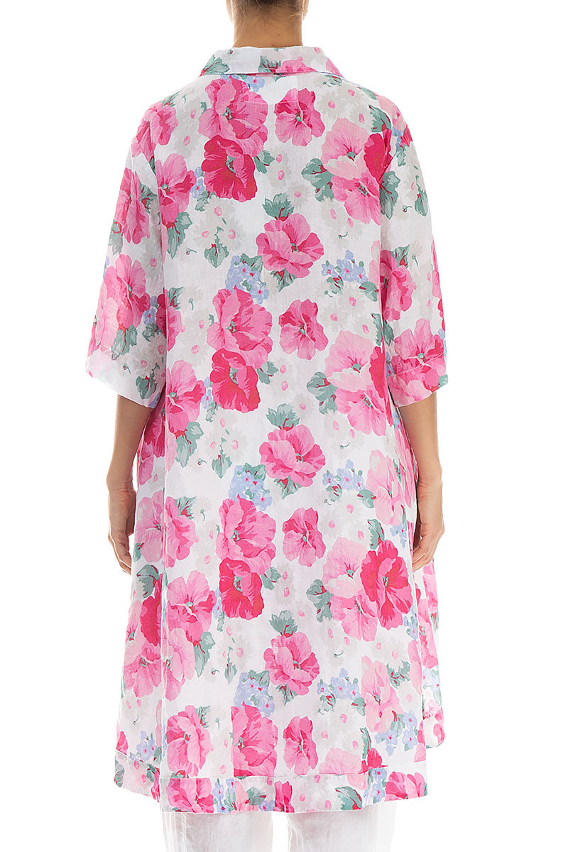 Long Peony Blossom Linen Shirt 2
