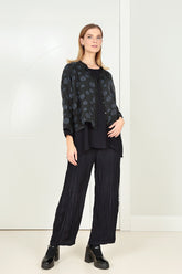 Long Sleeves Graphite Blue Viscose Blouse 6